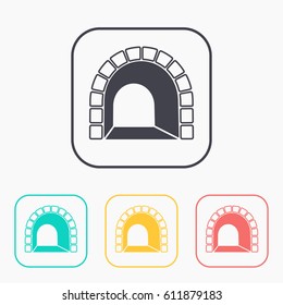 subway tunnel entrance sign vector hmi dashboard flat icon