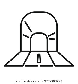 Subway tunnel icon outline vector. Car entrance. Stone underground