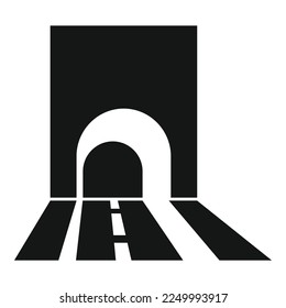 Subway tunnel icon simple vector. Car entrance. Stone underground