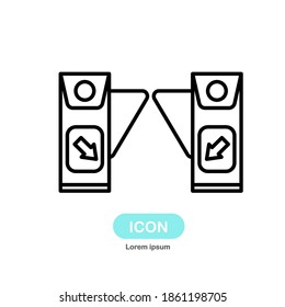 subway turnstile icon vector isolated on white background.