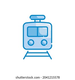 Subway vector blue colours icon style illustration. Eps 10 file