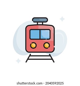 Subway vector filled outline icon style illustration. Eps 10 file