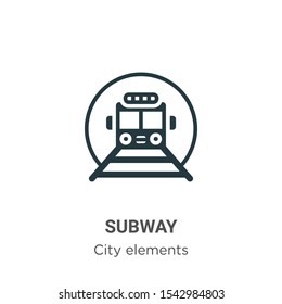 Subway vector icon on white background. Flat vector subway icon symbol sign from modern city elements collection for mobile concept and web apps design.