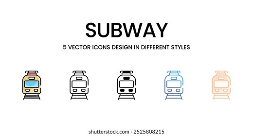 Ícones de vetor de metrô definem ilustração de estoque