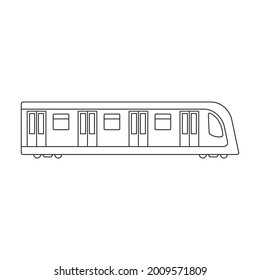 Subway vector outline icon. Vector illustration cargo on white background. Isolated outline illustration icon of subway.
