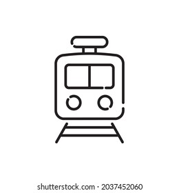 Subway vector outline icon style illustration. Eps 10 file