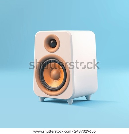 Subwoofer audio bass dynamic sound system acoustic music broadcasting electronic entertainment 3d icon realistic vector illustration. Portable musical party volume playing stereo boombox technology