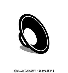subwoofer flat icon, black of loudspeaker
