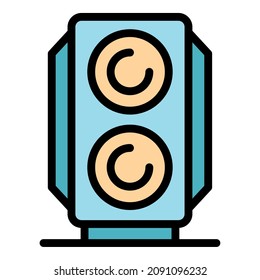 Subwoofer-Symbol. Umfassende Unterwoofer-Vektorsymbol-Farbe einzeln