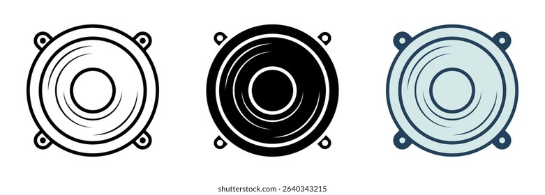 Subwoofer icon set. for mobile concept and web design on white background