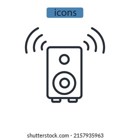 símbolos de subwoofer elementos vectoriales para web infográfica