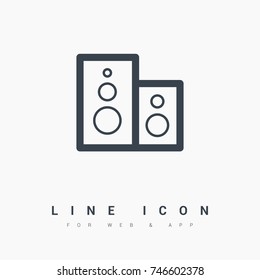 subwoofer line vector icon
