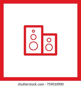 subwoofer line vector icon