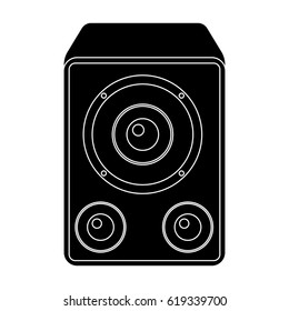 Subwoofer for loud music.Party and parties single icon in black style vector symbol stock illustration.