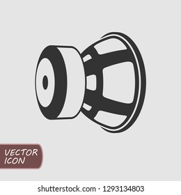 Subwoofer loudspeaker car audio flat icon. Vector illustration.