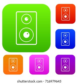 Subwoofer set icon color in flat style isolated on white. Collection sings vector illustration