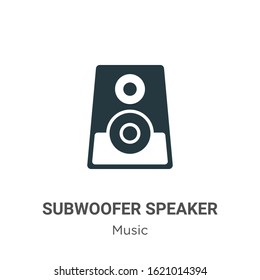 Subwoofer speaker glyph icon vector on white background. Flat vector subwoofer speaker icon symbol sign from modern music collection for mobile concept and web apps design.