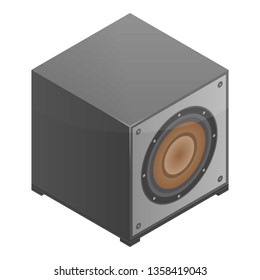 Subwoofer speaker icon. Isometric of subwoofer speaker vector icon for web design isolated on white background