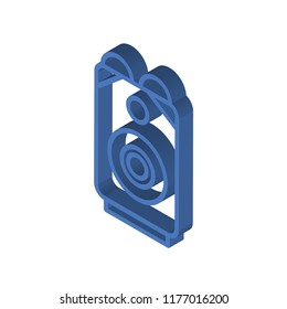 Subwoofer speaker isometric left top view 3D icon