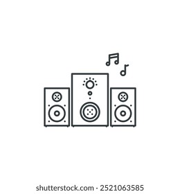 Subwoofer, altavoz, música, electrónica, electrodomésticos, tecnología, ícono de gadget, Ilustración vectorial