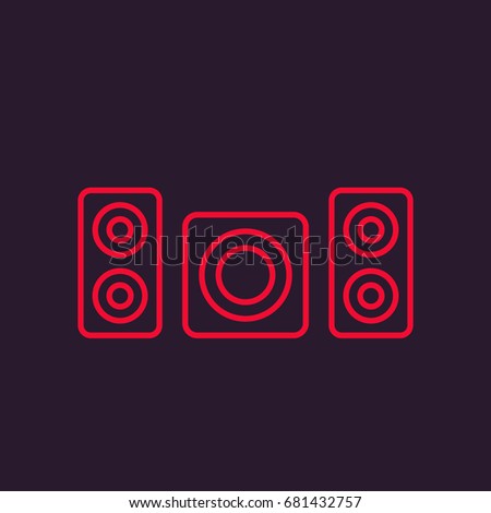 subwoofer and speakers vector icon