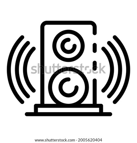 Subwoofer waves icon. Outline subwoofer waves vector icon for web design isolated on white background