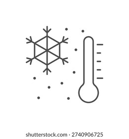 Subzero temperature line outline icon