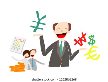 succeed in business through trade. those who are pleased with their achievements.
