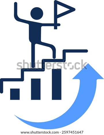 Succes Icon Glyph Color Vector Illustration