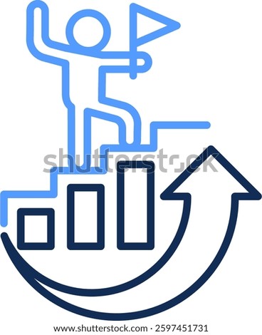 Succes Icon Line Color Vector Illustration