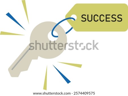 Succes Key Illustration, element for business and self improvement theme. 