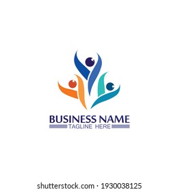 succes logo team work brand and business logo, vector community, unity colorful and friendship , partner teamwork care logo