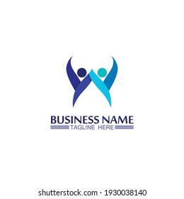 succes logo team work brand and business logo, vector community, unity colorful and friendship , partner teamwork care logo