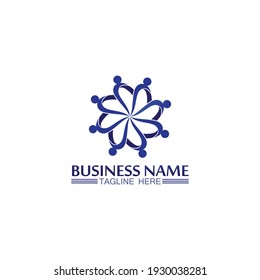 marca de trabajo de equipo de éxito marca de trabajo y logotipo de negocios, comunidad vectorial, unidad colorida y amistad, logotipo de trabajo en equipo de socios