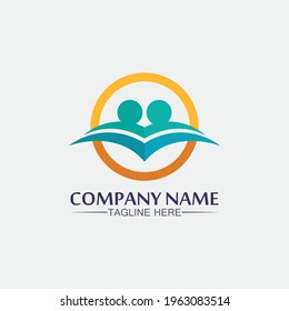 marca de trabajo de equipo de éxito marca de trabajo y logotipo de negocios, comunidad vectorial, unidad colorida y amistad, logotipo de trabajo en equipo de socios