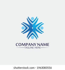 succes logo team work brand and business logo, vector community, unity colorful and friendship , partner teamwork care logo