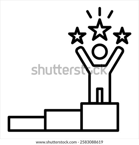 Succes Outline Icon Vector Illustration