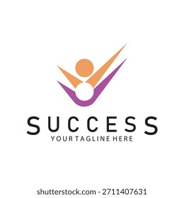 succes people logo icon vector illustration template design
