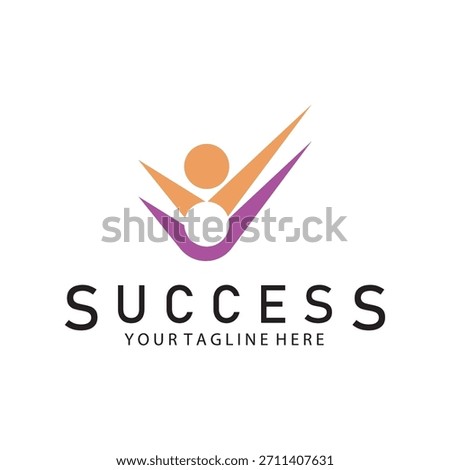 succes people logo icon vector illustration template design