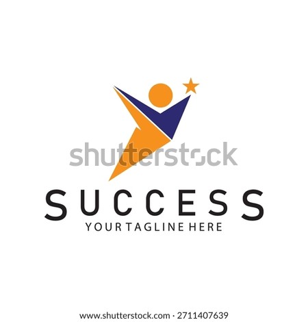 succes people logo icon vector illustration template design
