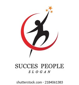 succes people logo vector and illustration template design