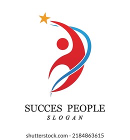 succes people logo vector and illustration template design