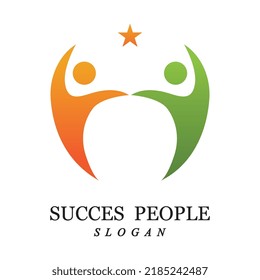 succes people logo vector and illustration template design