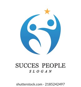 succes people logo vector and illustration template design