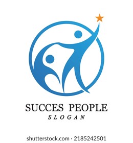 succes people logo vector and illustration template design