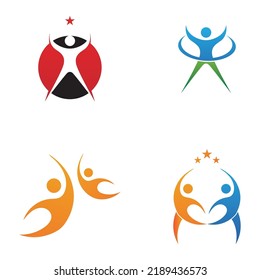 succes people logo vector and illustration template design