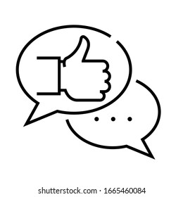 Succesful conversation line icon, concept sign, outline vector illustration, linear symbol.