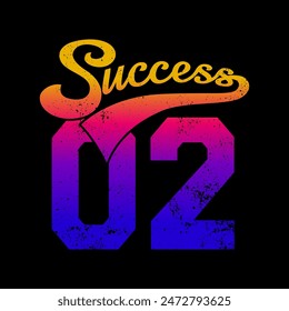 SUCCESS 02, gradient colorful, Graphic design print sports t-shirt fashion, illustration, vector, posters, cards, stickers, mug