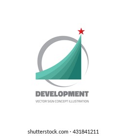 Success - abstract vector logo illustration. Design elements with star sign. Development, growth, start-up concept. 