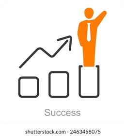 Success and achievement icon concept